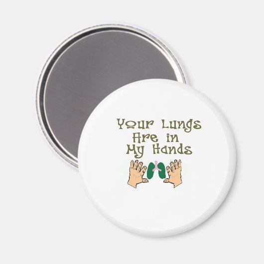 Ademhalingstherapie Gifts "Lungs in mijn handen" Magneet (Voorkant / Achterkant)