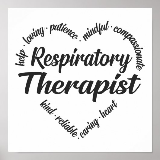 Ademhalingstherapie Hart Word Cloud Poster (Voorkant)