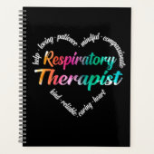 Ademhalingstherapie Hart Word Cloud Waterverf Planner (Voorkant)