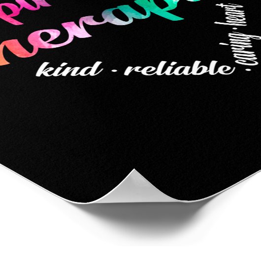 Ademhalingstherapie Hart Word Cloud Waterverf Poster (Hoek)