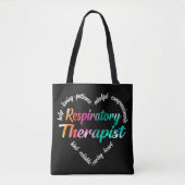 Ademhalingstherapie Hart Word Cloud Waterverf Tote Bag (Voorkant)