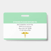 Ademhalingstherapie | ID van de foto van medisch p Badge (Back)