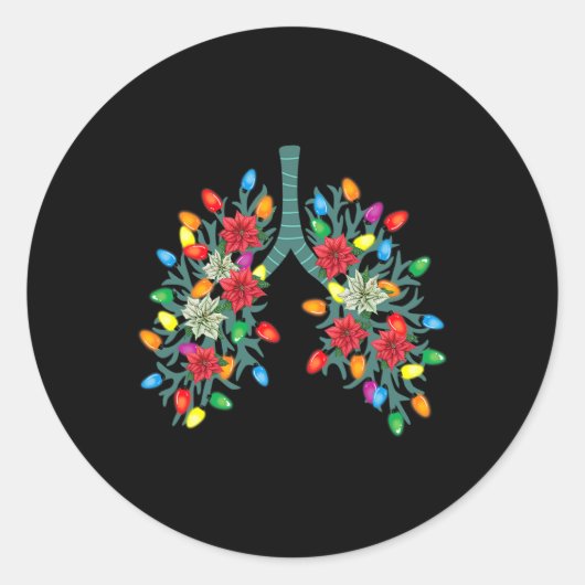 Ademhalingstherapie Lung Kerstmis Licht Therapist Ronde Sticker (Voorkant)