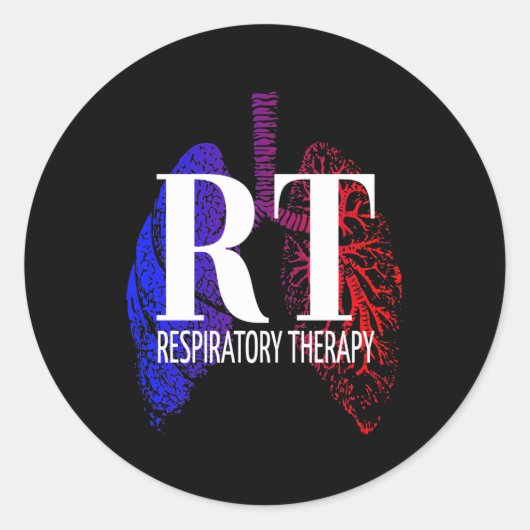 Ademhalingstherapie RT RT RT RT RT CRT long Ronde Sticker (Voorkant)