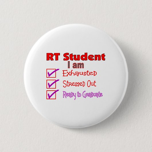Ademhalingstherapie Student-benadrukt uit! Ronde Button 5,7 Cm (Voorkant)