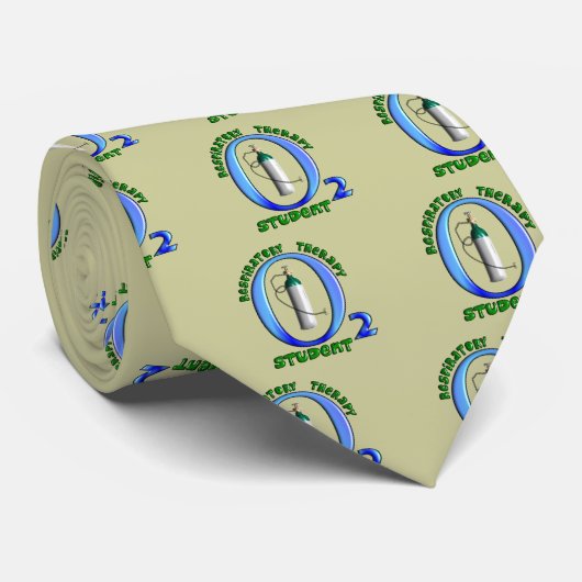 Ademhalingstherapie Student O2-tankontwerp Stropdas (Opgerold)