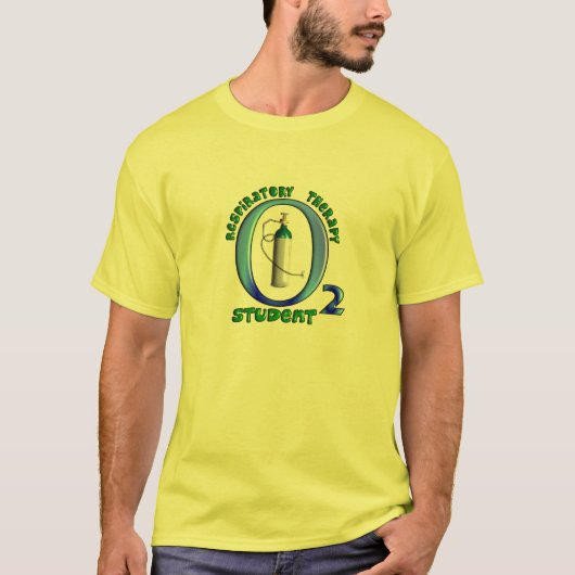 Ademhalingstherapie Student O2-tankontwerp T-shirt (Voorkant)