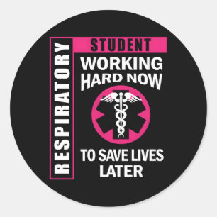 Ademhalingstherapie Student voor toekomstige RT Ronde Sticker