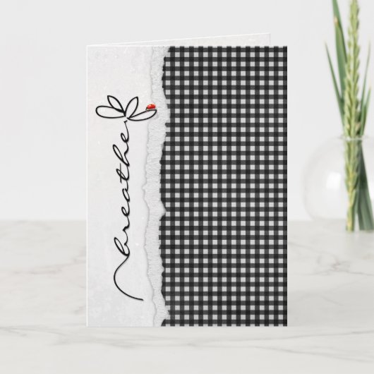 ademhalingsvriendelijke bloem met damestopper kaart (Voorkant)