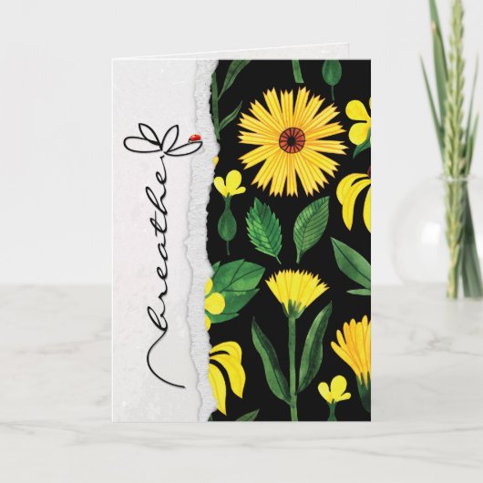 ademhalingsvriendelijke bloem met damestopper kaart (Voorkant)