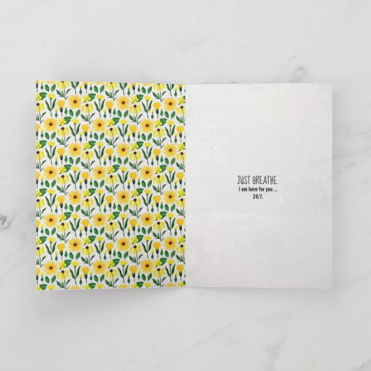 ademhalingsvriendelijke bloem met damestopper kaart (Binnen)