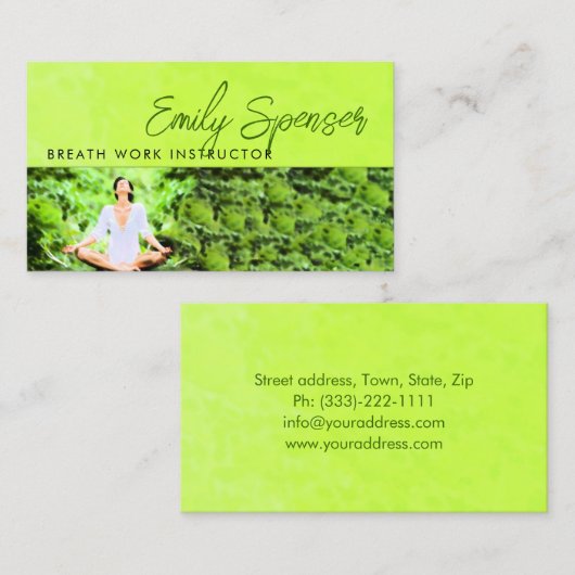 Ademhalingsyoga in Natuur training Visitekaartje (Voorkant / Achterkant)
