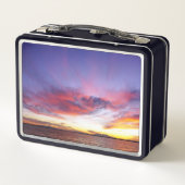 Ademhalingszonsondergang over het zee (Achterkant)