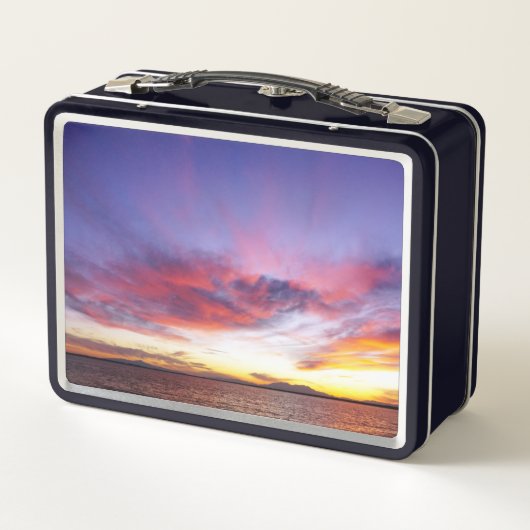 Ademhalingszonsondergang over het zee (Achterkant)