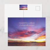 Ademhalingszonsondergang over het zee briefkaart (Voorkant / Achterkant)
