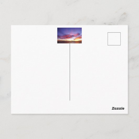 Ademhalingszonsondergang over het zee briefkaart (Achterkant)