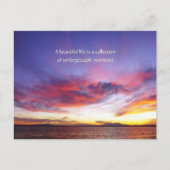 Ademhalingszonsondergang over het zee briefkaart (Voorkant)