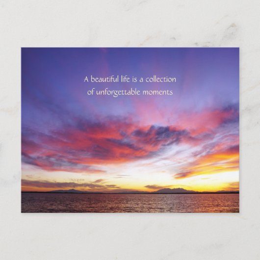Ademhalingszonsondergang over het zee briefkaart (Voorkant)