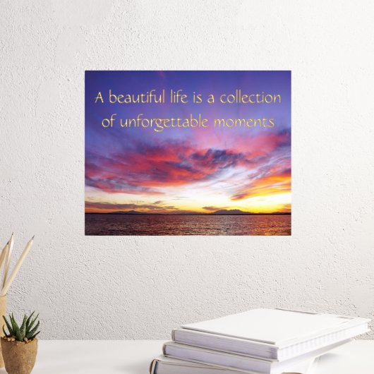 Ademhalingszonsondergang over het zee - citaat folie afdrukken (Insitu (Desk 3))