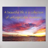 Ademhalingszonsondergang over het zee - citaat folie afdrukken (Voorkant)