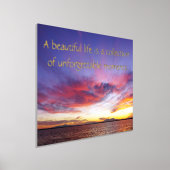 Ademhalingszonsondergang over het zee - citaat folie afdrukken (Laagn)