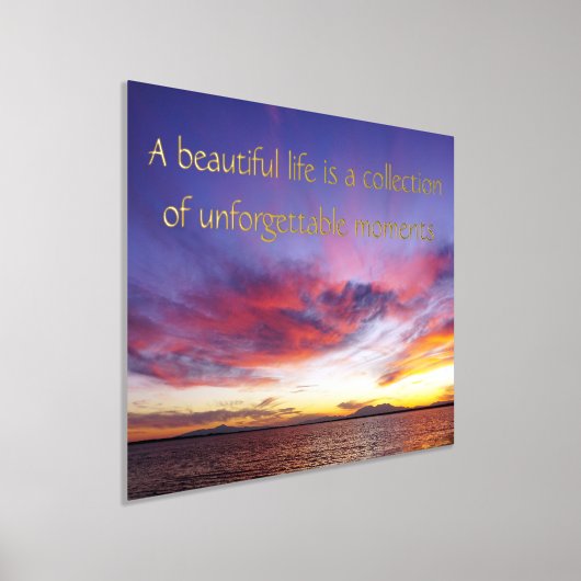 Ademhalingszonsondergang over het zee - citaat folie afdrukken (Laagn)