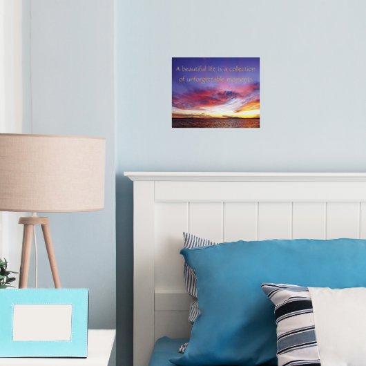 Ademhalingszonsondergang over het zee - citaat folie afdrukken (Insitu (Slaapkamer))