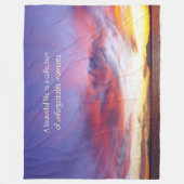 Ademhalingszonsondergang over het zee fleece deken (Voorkant)