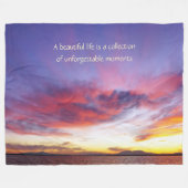 Ademhalingszonsondergang over het zee fleece deken (Voorkant (Horizontaal))