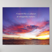 Ademhalingszonsondergang over het zee poster (Voorkant)