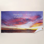 Ademhalingszonsondergang over het zee strandlaken (Voorkant)