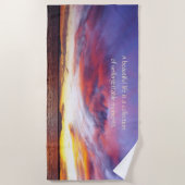 Ademhalingszonsondergang over het zee strandlaken (Voorkant)