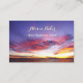 Ademhalingszonsondergang over het zee - uniek visitekaartje (Voorkant)