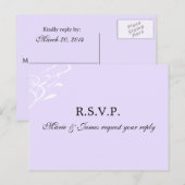 Ademloos licht Lavendar RSVP-Briefkaart Uitnodiging Briefkaart (Voorkant / Achterkant)