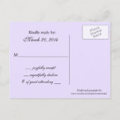 Ademloos licht Lavendar RSVP-Briefkaart Uitnodiging Briefkaart (Achterkant)