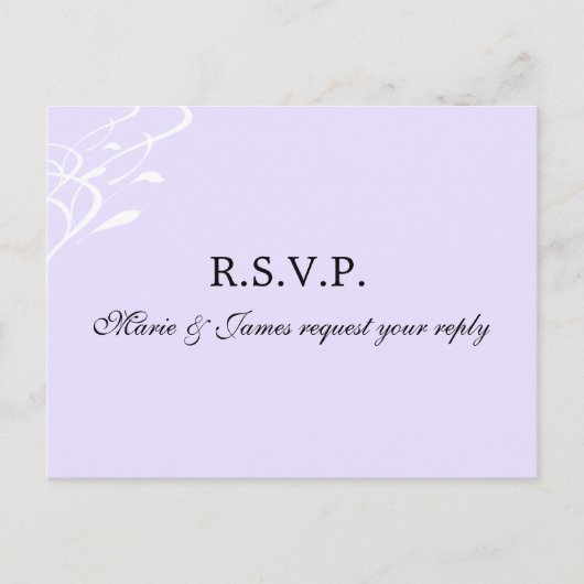 Ademloos licht Lavendar RSVP-Briefkaart Uitnodiging Briefkaart (Voorkant)