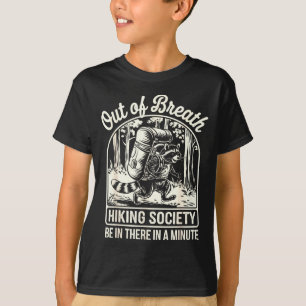 Ademloos wandelende maatschappij grappige wasbeer t-shirt