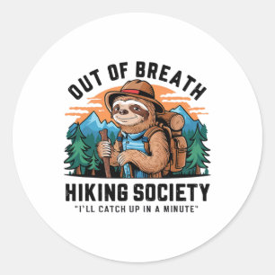 Ademloze Wandelvereniging Buiten Kamperen Luiaard Ronde Sticker