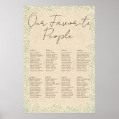 Ademschermbloemen Rustieke Trouwstoelindeling Poster (Voorkant)