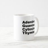 Adenine Guanine Cytosine Thymine DNA Nucleotiden Koffiemok (Voorkant rechts)