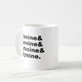 Adenine Guanine Cytosine Thymine DNA Nucleotiden Koffiemok (Voorkant links)