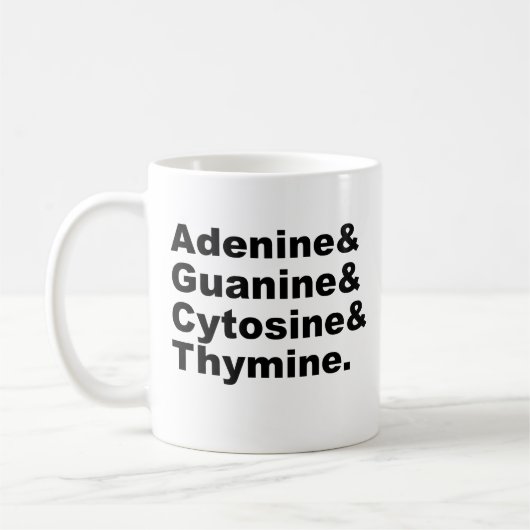 Adenine Guanine Cytosine Thymine DNA Nucleotiden Koffiemok (Links)