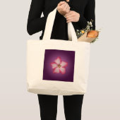 Adenium Roze Bloem Flora Gradiënt Paars Grote Tote Bag (Voorkant (product))