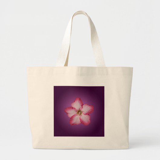 Adenium Roze Bloem Flora Gradiënt Paars Grote Tote Bag (Voorkant)