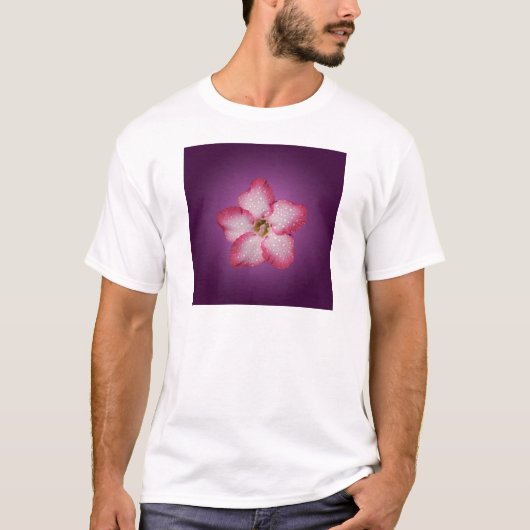 Adenium Roze Bloem Flora Gradiënt Violet T-shirt (Voorkant)