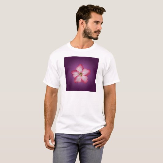 Adenium Roze Bloem Flora Gradiënt Violet T-shirt (Voorkant volledig)