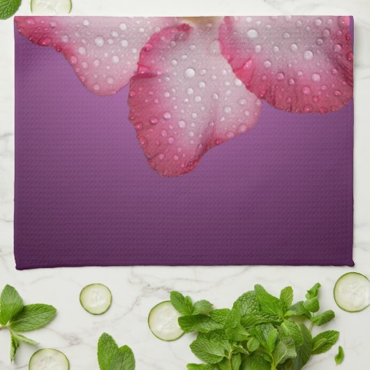 Adenium Roze Bloem Flora Gradiënt Violet Theedoek (Gevouwen)