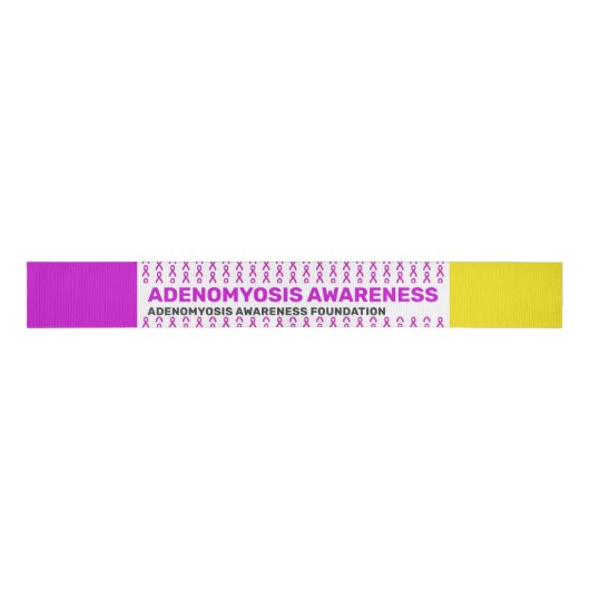 Adenomyosis Awareness Pattern Ribbon Grosgrain Lint (Voorkant)