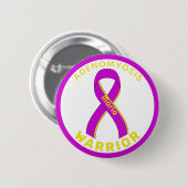 Adenomyosis Warrior Ribbon White Button (Voorkant /achterkant)