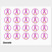 Adenomyosis Warrior Ribbon White Round Sticker (Vel)